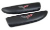 C6 Corvette Logo Embroidered Leather Armrest Pads Ebony